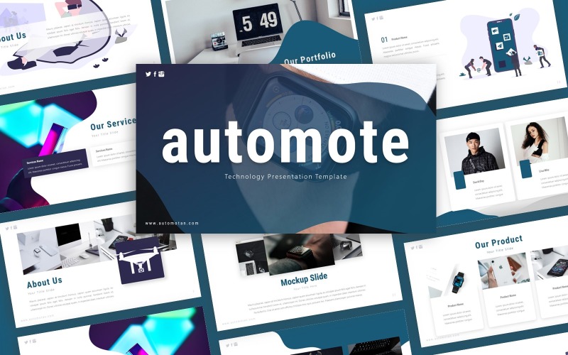 Automote Technology Presentation PowerPoint sablon