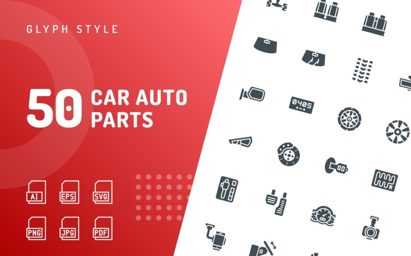 Download Набор иконок "Car Auto Parts Glyph Icon Set" / Car Auto Parts Glyph Icon Set - Набор иконок на тему графика icon,icon set,design,vector,vector set
