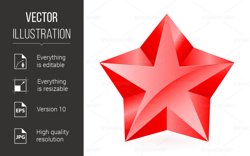 Estrella roja - Imagen vectorial