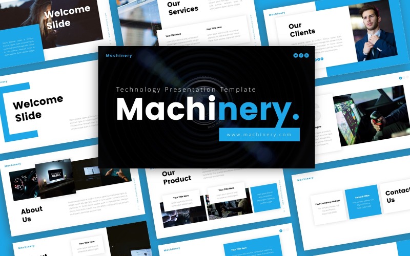 Modello PowerPoint di presentazione della tecnologia dei macchinari