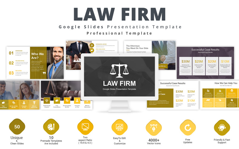 Advocatenkantoor Google Slides-sjabloon
