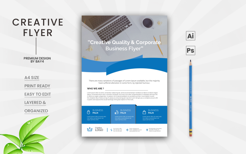 Download Фирменный стиль "Creative Business Flyer - Corporate Identity Template" / Creative Business Flyer - Corporate Identity Template - Фирменный стиль на тему графика template,flyer,business,modern,poster,corporate,design,a4,creative,simple,company,print,style,concept,element,sales,icon,idea,elegant,stylish