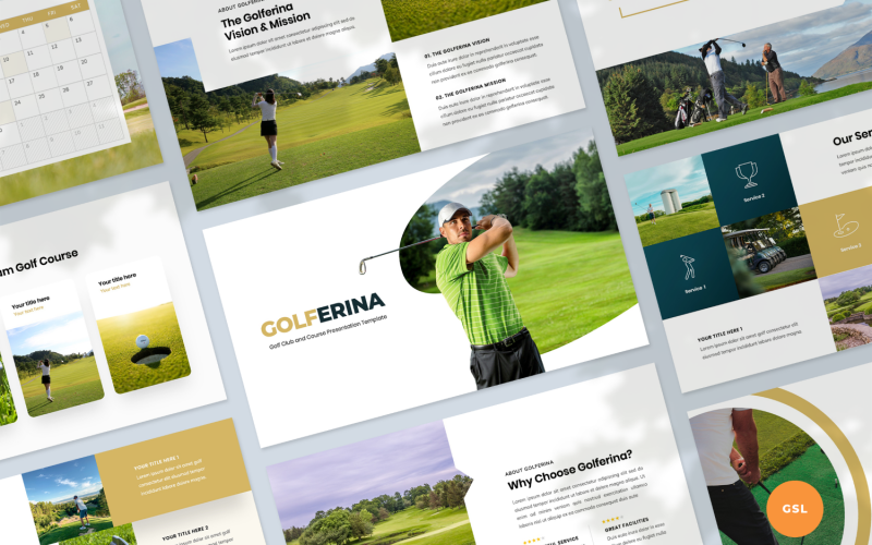 Golfklub bemutató sablon Google Diák
