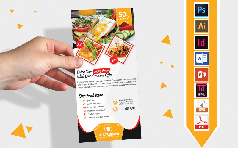 Download Фирменный стиль "Rack Card | Restaurant DL Flyer Vol-02 - Corporate Identity Template" / Rack Card | Restaurant DL Flyer Vol-02 - Corporate Identity Template - Фирменный стиль на тему графика dl,restaurant dl flyer,dl flyer,hotel dl flyer,hotel,restaurant,coffee shop,pizza,hotel flyer,restaurant flyer,coffee shop flyer,pizza flyer,burger flyer,food,food flyer,food restaurant,cold 