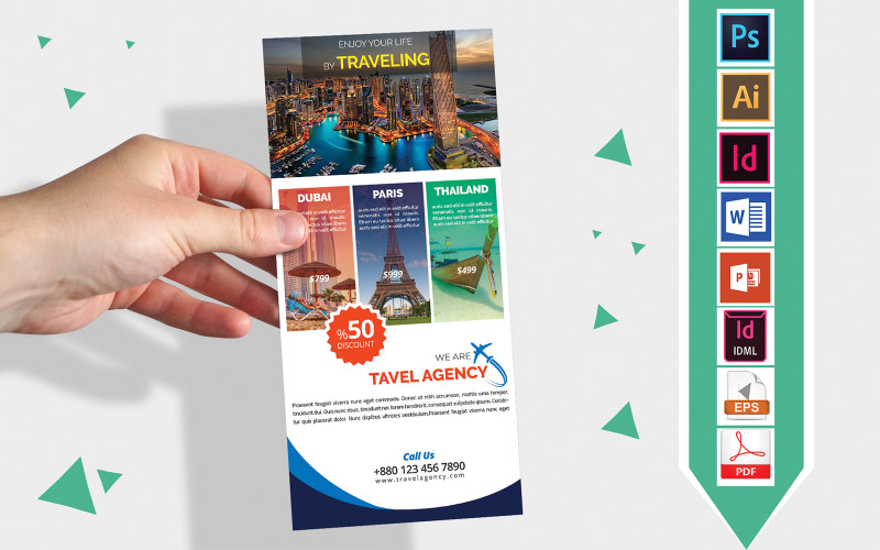 Download Фирменный стиль "Rack Card | Travel &amp; Tour DL Flyer Vol-02 - Corporate Identity Template" / Rack Card | Travel &amp; Tour DL Flyer Vol-02 - Corporate Identity Template - Фирменный стиль на тему графика dl,dl flyer,travel dl flyer,tour dl flyer,business travel,tavel,travel agency,tour,tourist,tourist place,travel in thailand,thailand tour,japan tour,travel in dubai,seychelles,travel in seych