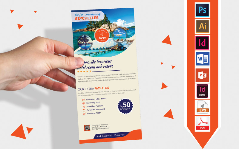 Rackkarte | Travel & Tour DL Flyer Vol-03 - Vorlage für Corporate Identity