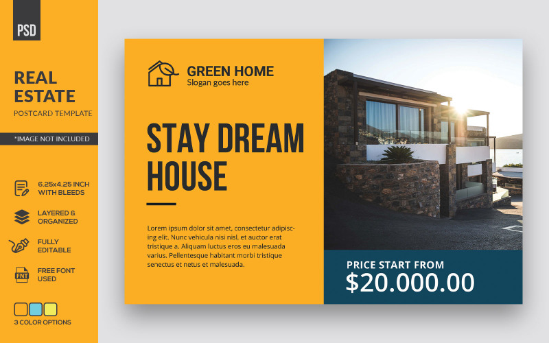 Download Фирменный стиль "Real Estate Postcard - Corporate Identity Template" / Real Estate Postcard - Corporate Identity Template - Фирменный стиль postcard,card,paper,mail,stamp,template,postage,invitation,design,post,postal,message,postmark,graphic,backside,banner,marketing,print,corporate