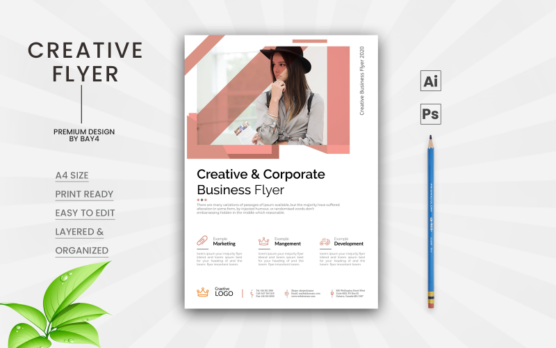 Download Фирменный стиль "Stylish Business Flyer - Corporate Identity Template" / Stylish Business Flyer - Corporate Identity Template - Фирменный стиль на тему графика template,flyer,business,modern,poster,corporate,design,a4,creative,simple,company,print,style,concept,element,sales,icon,idea,elegant,stylish