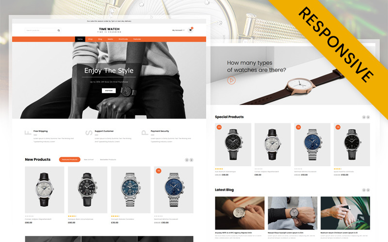 WooCommerce téma Time Watch Store