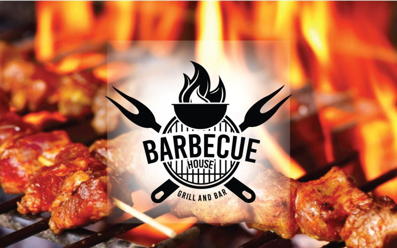 Barbecue Logo sjabloon