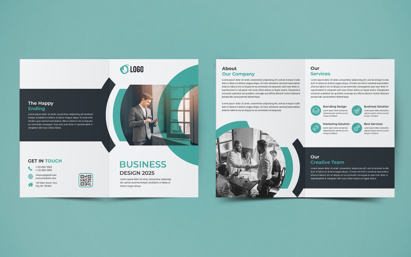 Бізнес двійковий дизайн брошури - шаблон фірмового стилю