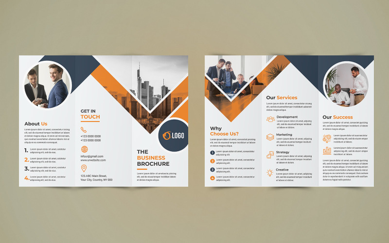 Бізнес потрійний дизайн брошури - шаблон фірмового стилю