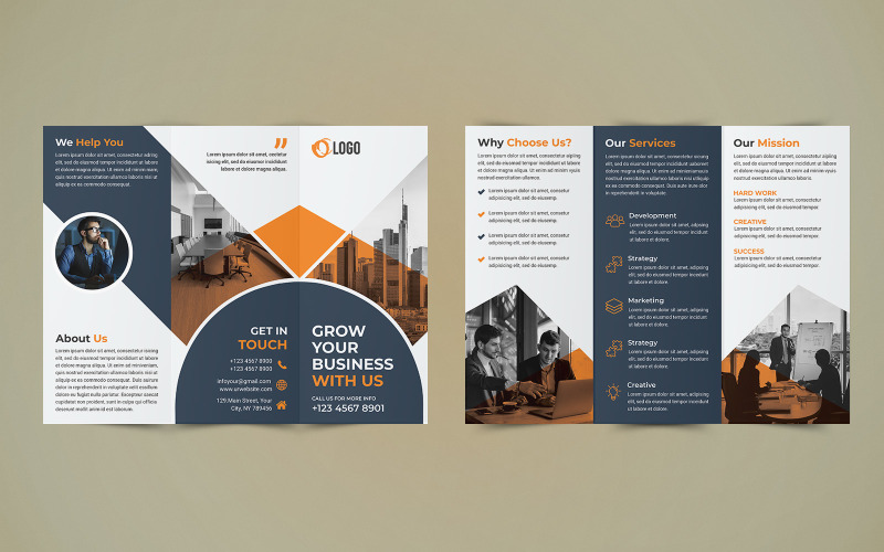 Brochure aziendale a tre ante Design - modello di identità aziendale