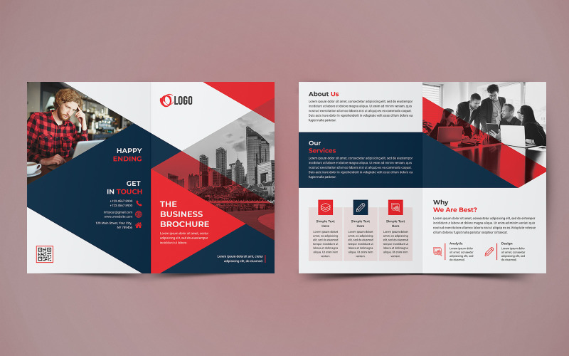 Brochure Bifold Business Design - Modello di identità aziendale