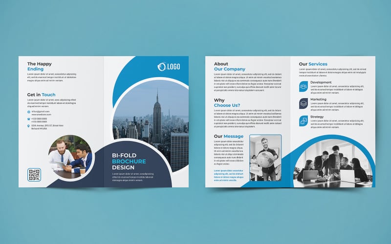 Business Bifold Brochure Design - Corporate Identity Template