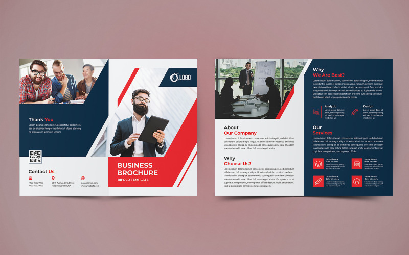 Business Bifold Brochure Design - Corporate Identity Template