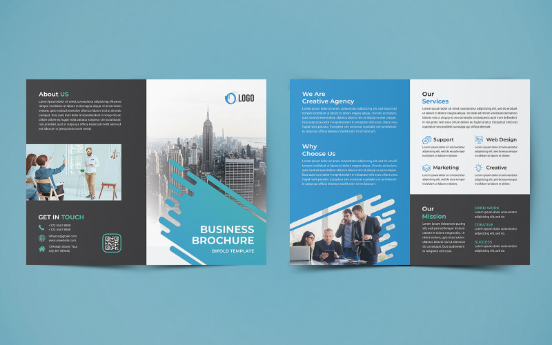 Download Фирменный стиль "Business Bifold Brochure Design - Corporate Identity Template" / Business Bifold Brochure Design - Corporate Identity Template - Фирменный стиль на тему графика corporate,business,agency,company,brochure,brochure design,a4 brochure,bi,bifold,bifold brochure,print,marketing,template,us letter,design,2fold,print brochure,advertisement,advertising,consu