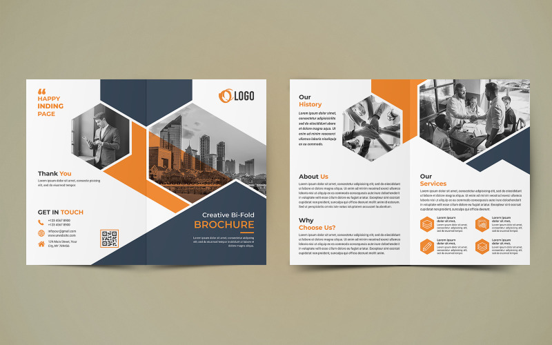 Business Bifold Brochure Design - Corporate Identity Template