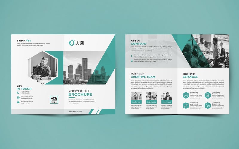 Business Bifold Brochure Design - Corporate Identity Template