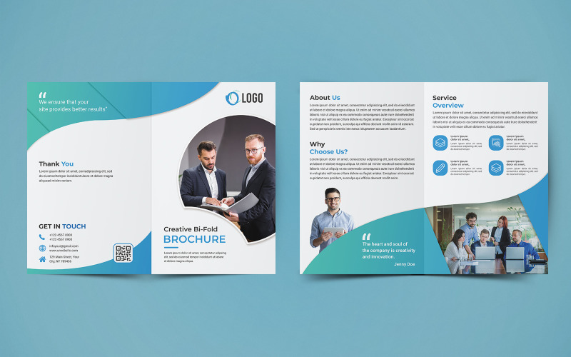 Business Bifold Brochure Design - Corporate Identity Template