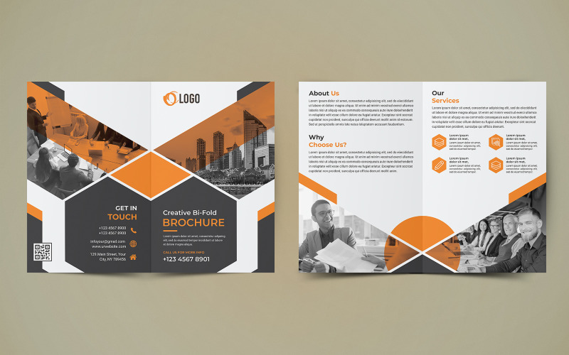 Business Bifold Brochure Design - Vorlage für Unternehmensidentität