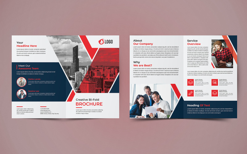 Business Bifold broschyrdesign - mall för företagsidentitet