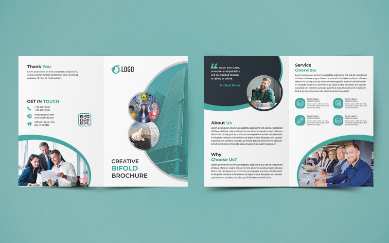 Conception de brochure d'entreprise à deux volets - modèle d'identité d'entreprise