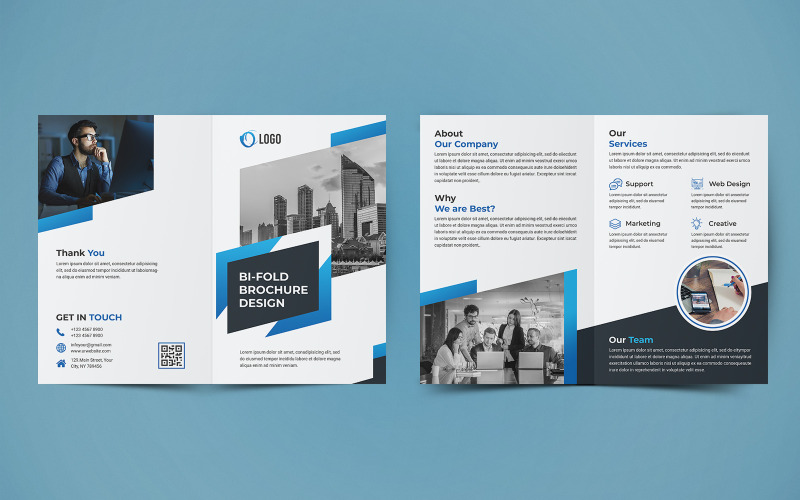 Conception de brochure d'entreprise à deux volets - modèle d'identité d'entreprise