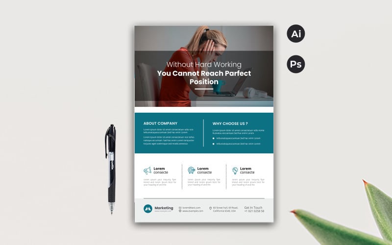 Download Фирменный стиль "Flyer - Corporate Identity Template" / Flyer - Corporate Identity Template - Фирменный стиль на тему графика template,flyer,business,modern,poster,corporate,design,a4,creative,simple,company,print,style,concept,element,sales,icon,idea,elegant,stylish