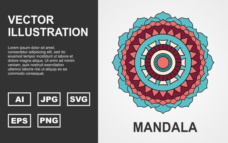Download Иллюстрация "Colorful Vector Mandala Design - Illustration" / Colorful Vector Mandala Design - Illustration - Иллюстрация на тему графика indian,color,colorful,indian color,flower,floral,mandala,desing,creative