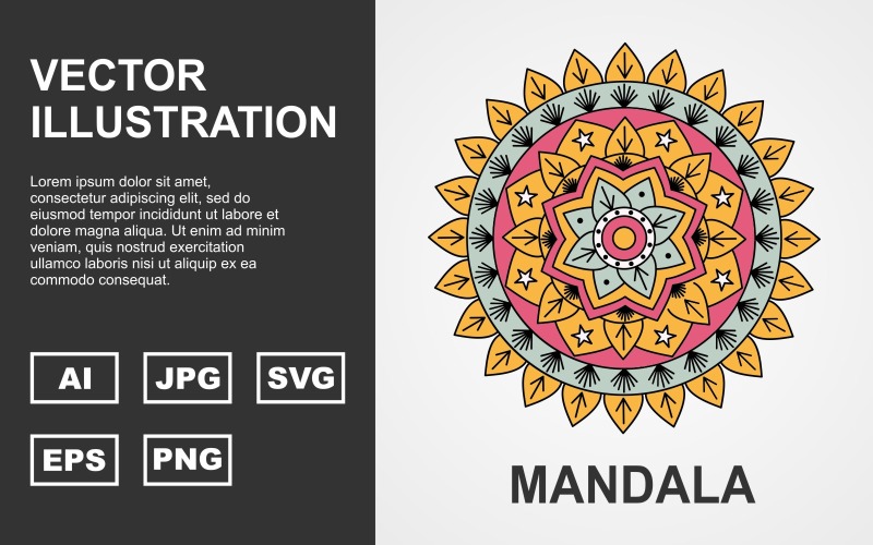 Download Иллюстрация "Colorful Vector Mandala Design - Illustration" / Colorful Vector Mandala Design - Illustration - Иллюстрация на тему графика indian,color,colorful,indian color,flower,floral,mandala,desing,creative