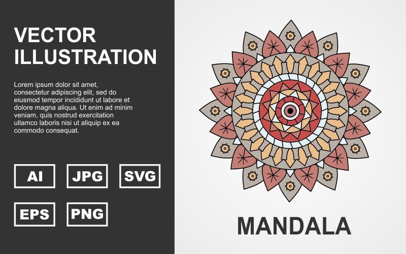 Download Иллюстрация "Colorful Vector Mandala Design - Illustration" / Colorful Vector Mandala Design - Illustration - Иллюстрация на тему графика indian,color,colorful,indian color,flower,floral,mandala,desing,creative