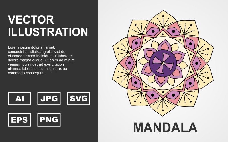 Renkli vektör Mandala tasarım - illüstrasyon