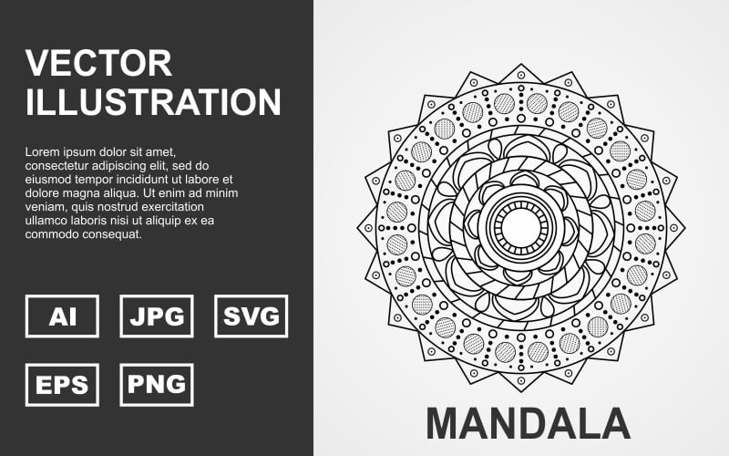 Download Иллюстрация "Vector Indian Mandala Design - Illustration" / Vector Indian Mandala Design - Illustration - Иллюстрация на тему графика indian,color,indian color,flower,floral,mandala,desing,creative