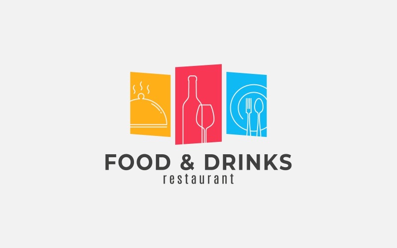 Їжа та напої логотип шаблон