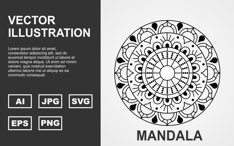 Kruhový vzor Mandala umění dekorativní prvky. - Ilustrace
