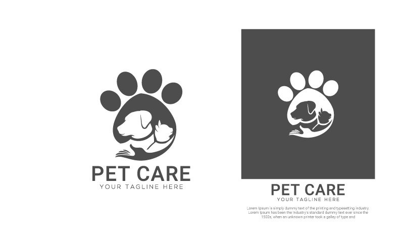 Modèle de logo de soins pour animaux de compagnie