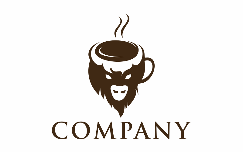 Modello di Logo di caffè bisonte