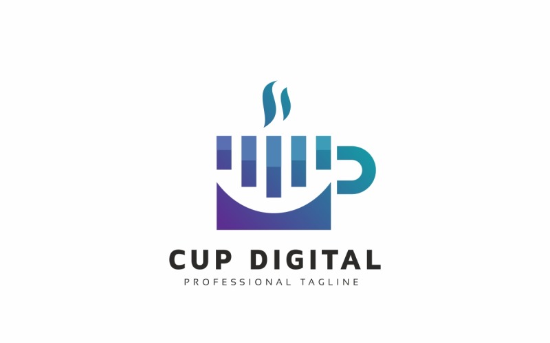 Modello di logo digitale della tazza