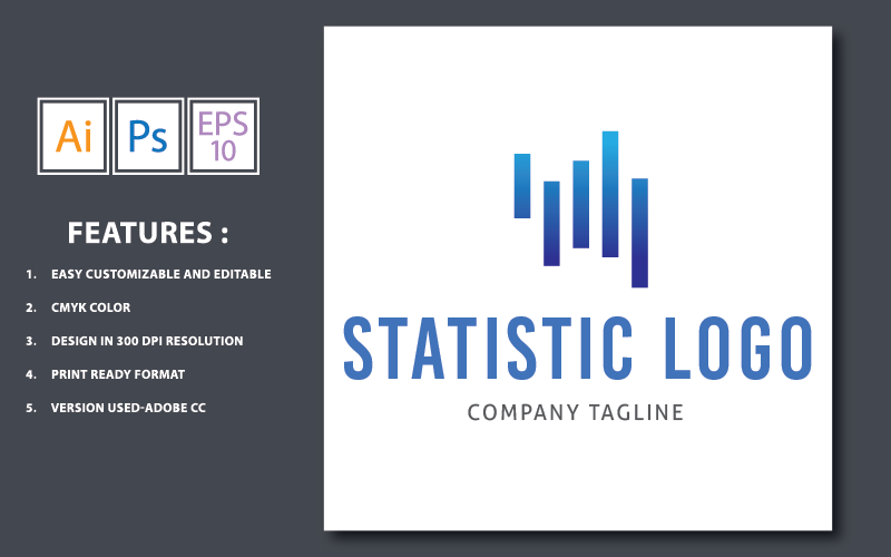 Шаблон логотипа дизайн статистики