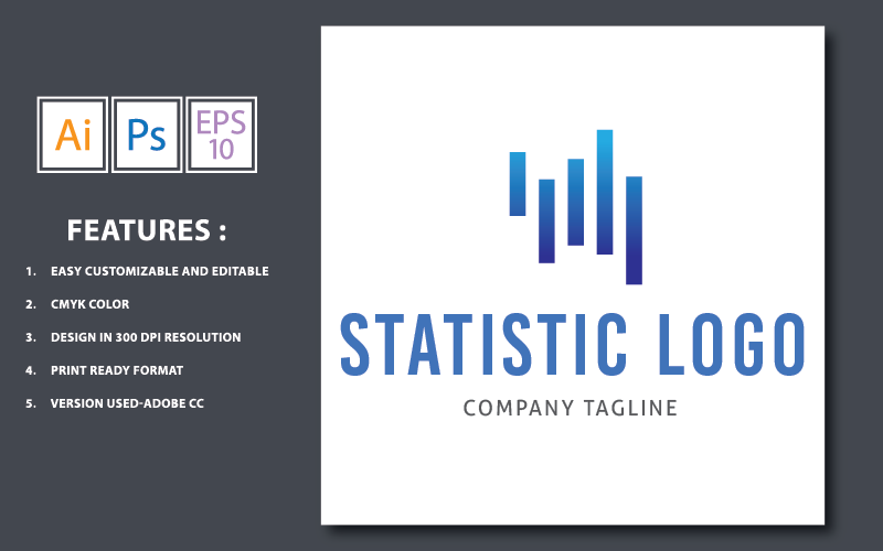 Download Шаблон логотипа "Statistic Design Logo Template" / Statistic Design Logo Template - Шаблон логотипа на тему графика finance,chart,illustration,growth,progress,money,abstract,business,graphic,vector,design,icon,financial,template,success,market,graph,creative,economy,element