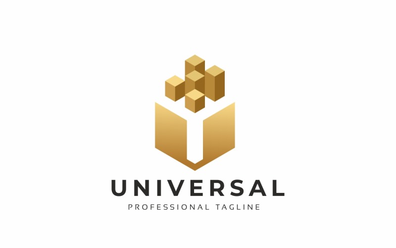 Univerzální U dopis Logo šablona