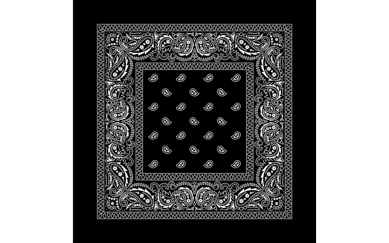 Download Иллюстрация "Bandana 2 Black - Illustration" / Bandana 2 Black - Illustration - Иллюстрация на тему графика bandana,bandanna,western,gang,print,vector,paisley,black,white,kerchief,background,handkerchief,scarf,clip art,clipart,design element