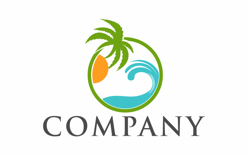 Beach logotyp mall