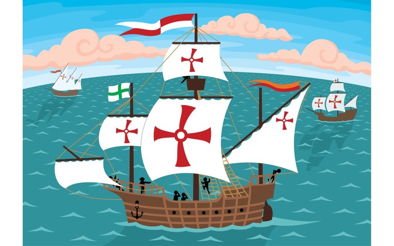 Columbus Ships - Illustratie