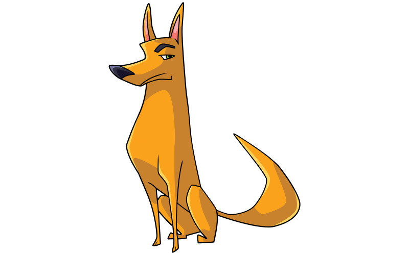 Download Иллюстрация "DOG-SITTING - Illustration" / DOG-SITTING - Illustration - Иллюстрация на тему графика dog,cartoon,character,mascot,pet,suspicious,watching,canine,animal,cute,funny,illustration,vector,on white,white background,isolated,copy space,full length,warden,guardian