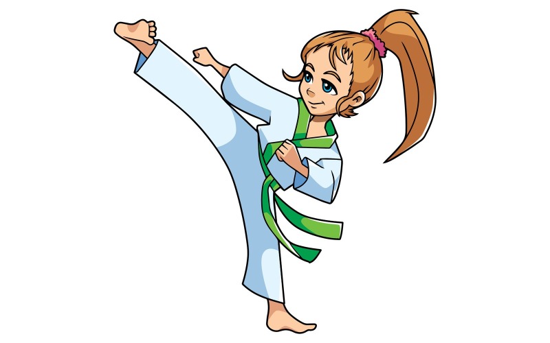 Karate Kick lány - illusztráció