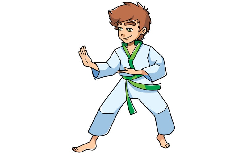 Karate Stance Boy - illusztráció