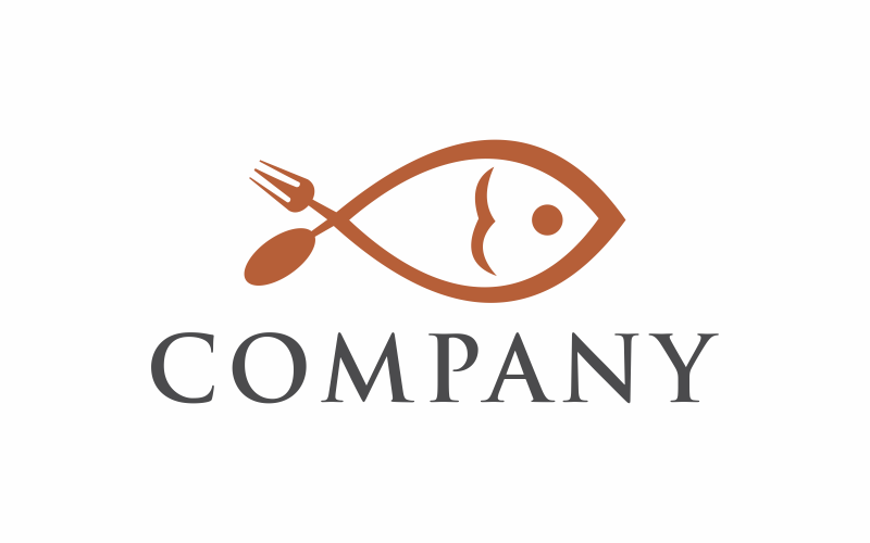 Modèle de logo moderne plat de poisson