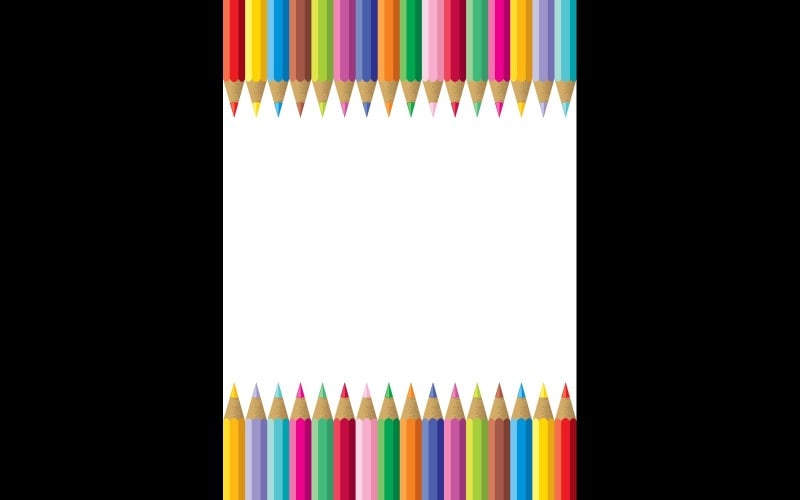 Moldura de lápis colorida - ilustração